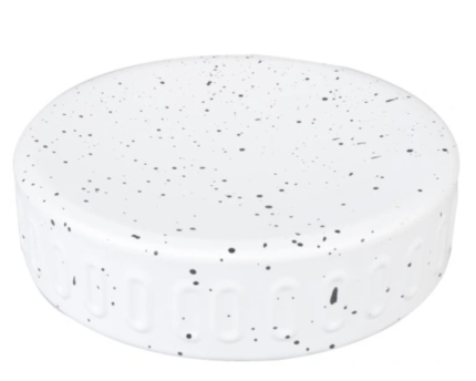 Metalinė taškuota muilinė DOTS  WHITE