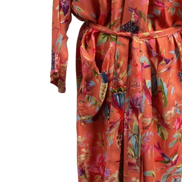 Kimono VIONA ORANGE detalus artimas vaizdas