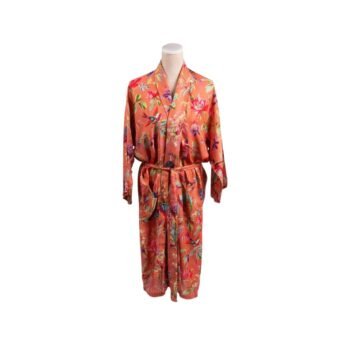 Kimono Chalatas VIONA ORANGE priekinis vaizdas – dizaino studija follow11.lt – Jovita Bingelytė