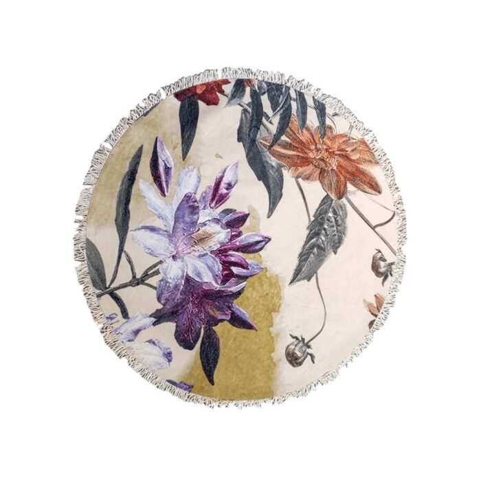 Apvalus kilimas CAPRIA – smėlio ir žalios spalvos interjero akcentas : dizaino studija follow11.lt – Jovita Bingelytė