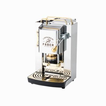 Kavos aparatas Pro Deluxe, plieno pilkos spalvos su aukso detalėmis : dizaino studija follow11.lt – Jovita Bingelytė