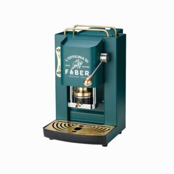 Kavos aparatas Pro Deluxe, sodriai žalios spalvos su aukso detalėmis : dizaino studija follow11.lt – Jovita Bingelytė