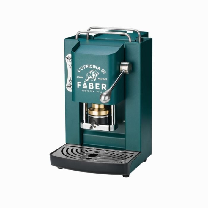 Kavos aparatas Pro Deluxe, sodriai žalios spalvos su sidabro detalėmis : dizaino studija follow11.lt – Jovita Bingelytė