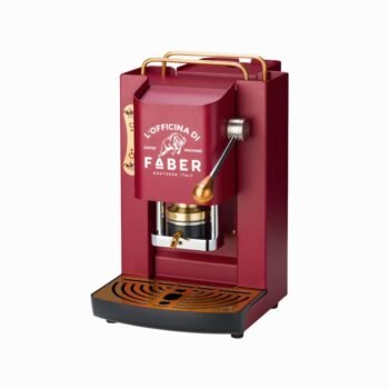 Kavos aparatas Pro Deluxe, tamsiai raudonos spalvos su vario detalėmis : dizaino studija follow11.lt – Jovita Bingelytė