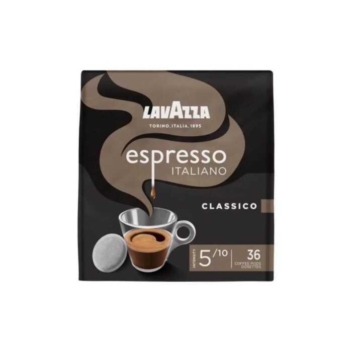 Kavos pagalvėlės Lavazza Espresso Classico, vidutinio skrudinimo itališka kava, 36 vnt. – dizaino studija follow11.lt – Jovita Bingelytė