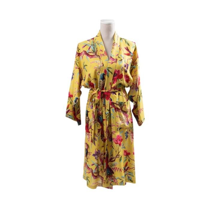 Kimono VIONA LIME – chalatai kimono moterims, prabangus, vasariškas, geltonas - dizaino studija follow11.lt – Jovita Bingelytė