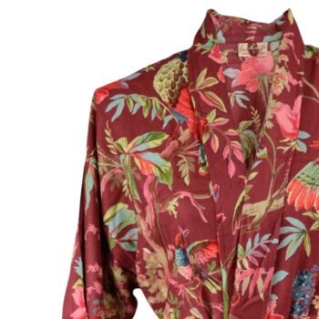 Kimono VIONA WINE – chalatai kimono moterims, raudonas, prabangus, vasariškas : dizaino studija follow11.lt – Jovita Bingelytė