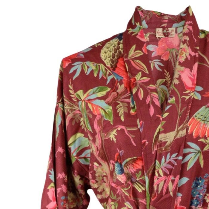 Kimono VIONA WINE – chalatai kimono moterims, raudonas, prabangus, vasariškas : dizaino studija follow11.lt – Jovita Bingelytė