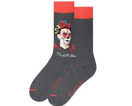 Kojinės Frida Kahlo – The Day of the Dead meno motyvas, pilka : dizaino studija follow11.lt – Jovita Bingelytė