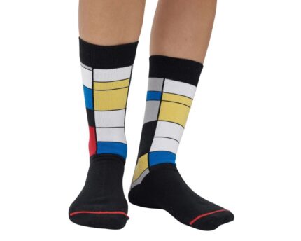 Kojinės Piet Mondrian – ryškių spalvų meninės kojinės, puikios dovanai : dizaino studija follow11.lt – Jovita Bingelytė