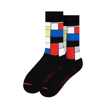 Kojinės Piet Mondrian – „Composition with Red, Blue and Yellow“ meninės kojinės : dizaino studija follow11.lt – Jovita Bingelytė