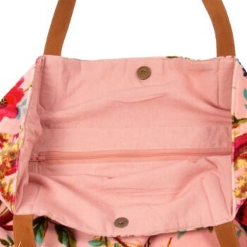 Pirkinių krepšys moterims – ARYA PINK, veliūrinis, talpus, kelioninis : dizaino studija follow11.lt – Jovita Bingelytė