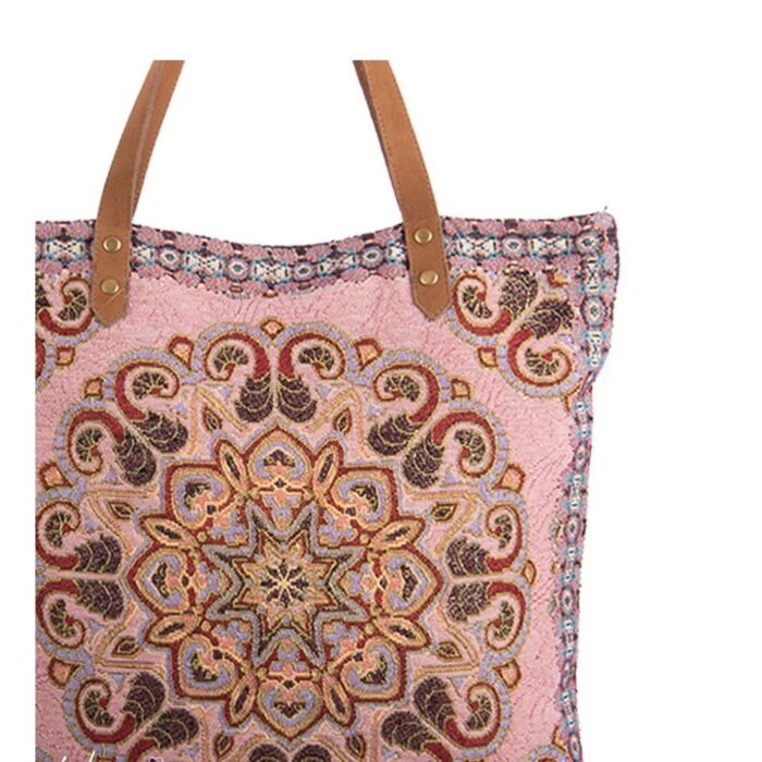 ÉLANE pirkinių krepšys – moteriškas, stilingas, su užtrauktuku, marga rožinė : dizaino studija follow11.lt – Jovita Bingelytė