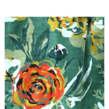 Pirkinių krepšys KAYA GREEN – pirkinių krepšys moterims, talpus, žalia su gėlių raštu : dizaino studija follow11.lt – Jovita Bingelytė