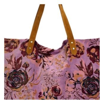 Pirkinių krepšys moterims KAYA PURPLE – vidinis skyrelis su užtrauktuku ir spaudėmis : dizaino studija follow11.lt – Jovita Bingelytė