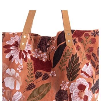 LUMA CARAMEL pirkinių krepšys – patogus, moteriškas, veliūrinis krepšys, marga ruda : dizaino studija follow11.lt – Jovita Bingelytė