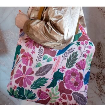 Pirkinių krepšys LUMA PINK – pirkinių krepšys moterims, veliūrinis, talpus, rožinė spalva : dizaino studija follow11.lt – Jovita Bingelytė