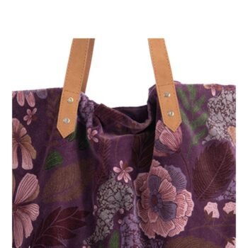 Pirkinių krepšys LUMA PURPLE – pirkinių krepšys moterims, veliūrinis, talpus, violetinė spalva : dizaino studija follow11.lt – Jovita Bingelytė