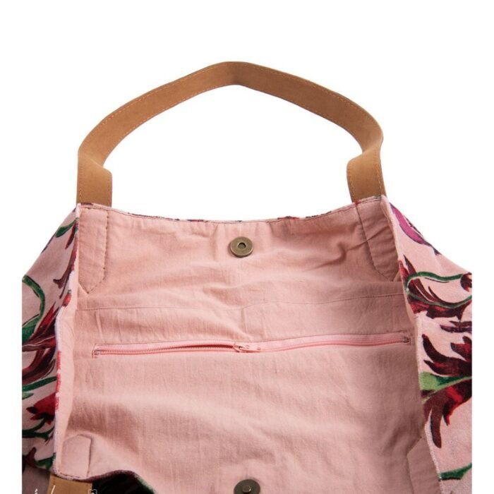 Pirkinių krepšys moterims NOA PINK – talpus, su vidine kišene, veliūrinis : dizaino studija follow11.lt – Jovita Bingelytė