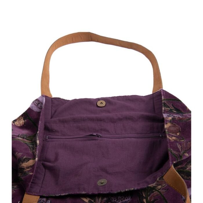 NOA PURPLE pirkinių krepšys – patogus, moteriškas, veliūrinis krepšys, marga violetinė : dizaino studija follow11.lt – Jovita Bingelytė