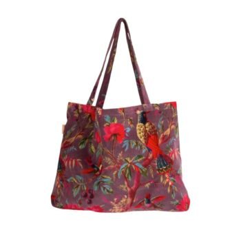 Pirkinių krepšys SOLA PURPLE – pirkinių krepšys moterims, talpus, veliūrinis, violetinė spalva : dizaino studija follow11.lt – Jovita Bingelytė