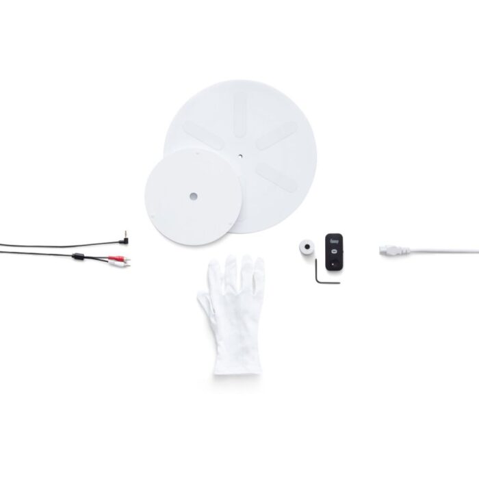 Vinilo plokštelių grotuvas Transparent Turntable, Baltas : dizaino studija follow11.lt – Jovita Bingelytė