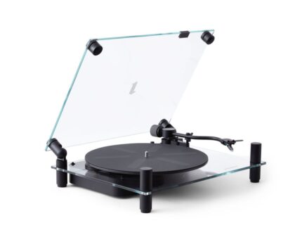 Vinilo plokštelių grotuvas Transparent Turntable, Juodas : dizaino studija follow11.lt – Jovita Bingelytė