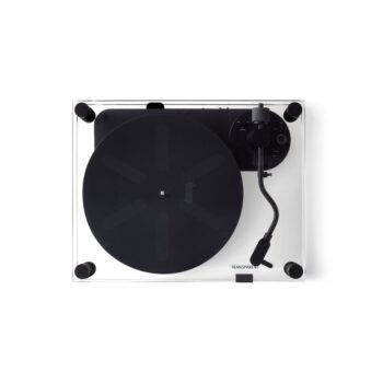 Vinilo plokštelių grotuvas Transparent Turntable, Juodas : dizaino studija follow11.lt – Jovita Bingelytė