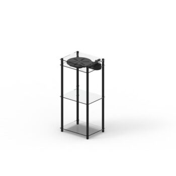 Vinilo plokštelių stovas Transparent Turntable Stand – juodas : dizaino studija follow11.lt – Jovita Bingelytė