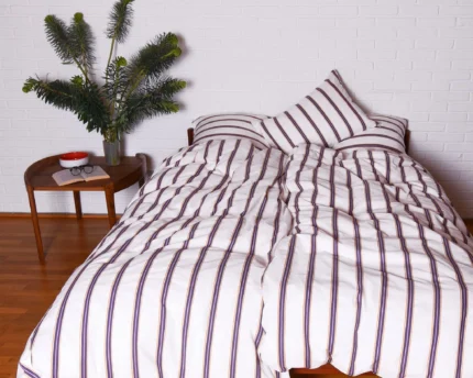 Patalynės komplektas CREAM DOBBY STRIPE su subtiliu raštu | dizaino studija follow11.lt - Jovita Bingelytė