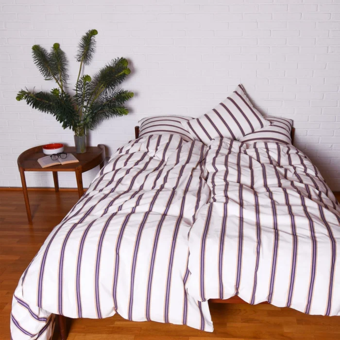 Patalynės komplektas CREAM DOBBY STRIPE su subtiliu raštu | dizaino studija follow11.lt - Jovita Bingelytė
