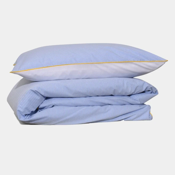 BLUE STRIPE YELLOW patalynė iš 100% organinės medvilnės | dizaino studija follow11.lt - Jovita Bingelytė