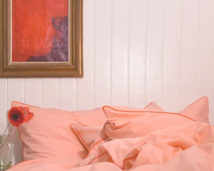Patalynės komplektas PINK (Salmon Pink) su koraliniu apvadu | dizaino studija follow11.lt - Jovita Bingelytė