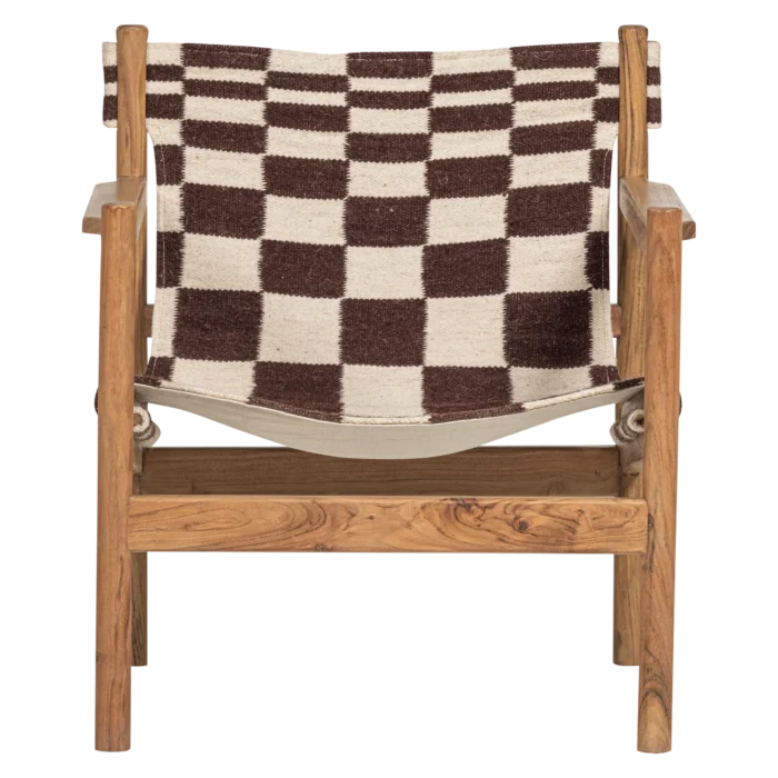 Stilingas fotelis LIINA su unikalia rankomis austa „kilim“ stiliaus sėdimąja dalimi | dizaino studija follow11.lt - Jovita Bingelytė