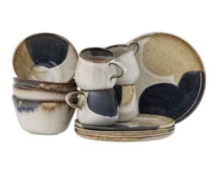 Jules Breakfast Set, Blue, Stoneware