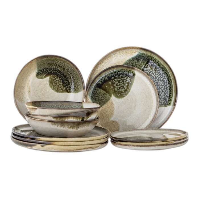 Jules Dinnerware Set, Green, Stoneware