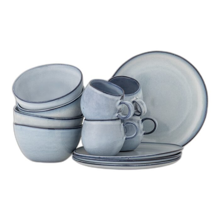 Sandrine Breakfast Set, Blue, Stoneware