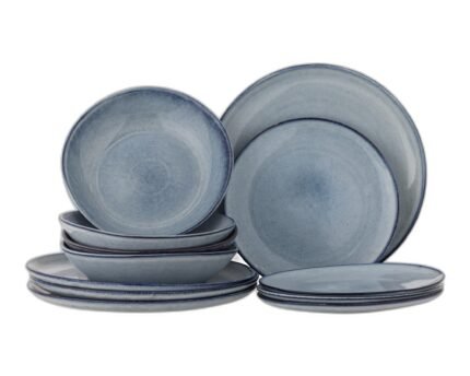 Sandrine Dinnerware Set, Blue, Stoneware