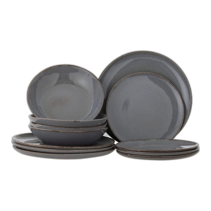 Sandrine Dinnerware Set, Grey, Stoneware