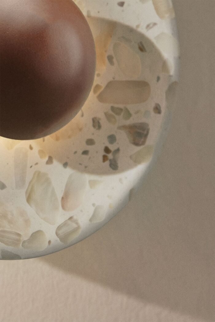 Sieninis LED šviestuvas GIULIANO, Smėlinis terrazzo