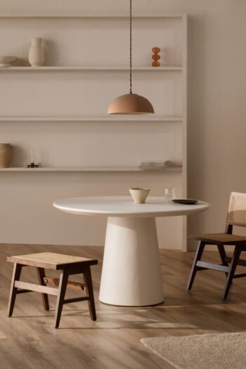 Valgomojo stalas ORMONDE ROUND Ø120 cm, Balta