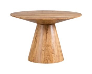 Apvalus akacijos medienos valgomojo stalas WEYMAR Acacia Brown Ø120 cm