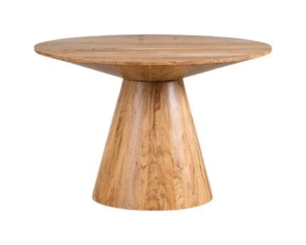 Apvalus akacijos medienos valgomojo stalas WEYMAR Acacia Brown Ø120 cm