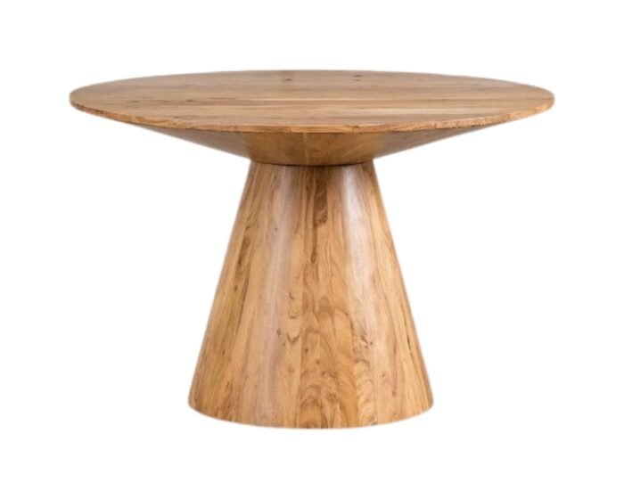 Apvalus akacijos medienos valgomojo stalas WEYMAR Acacia Brown Ø120 cm