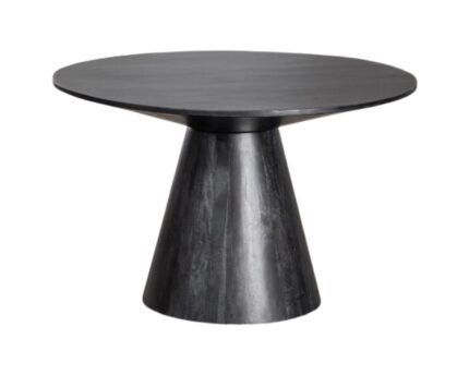 Apvalus mango medienos valgomasis stalas WEYMAR Plain Black Ø120 cm