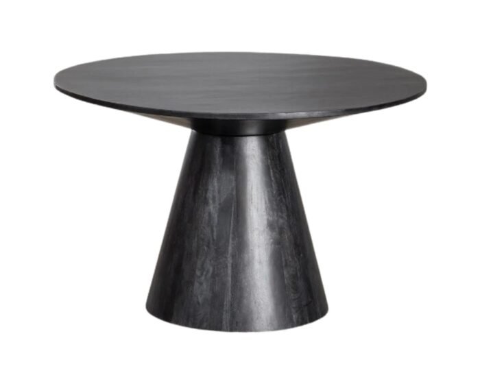 Apvalus mango medienos valgomasis stalas WEYMAR Plain Black Ø120 cm