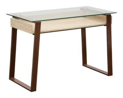 Darbo stalas ARIRO su stiklo stalviršiu, 110x55 cm