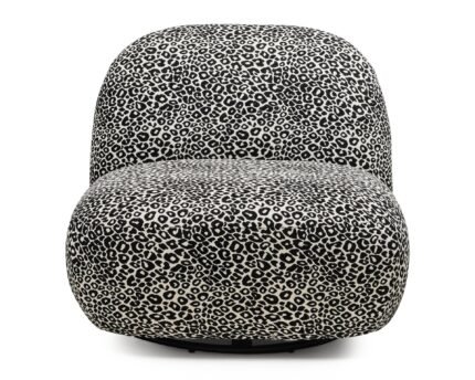 Fotelis MIKADO, leopardo raštas, juoda ir balta