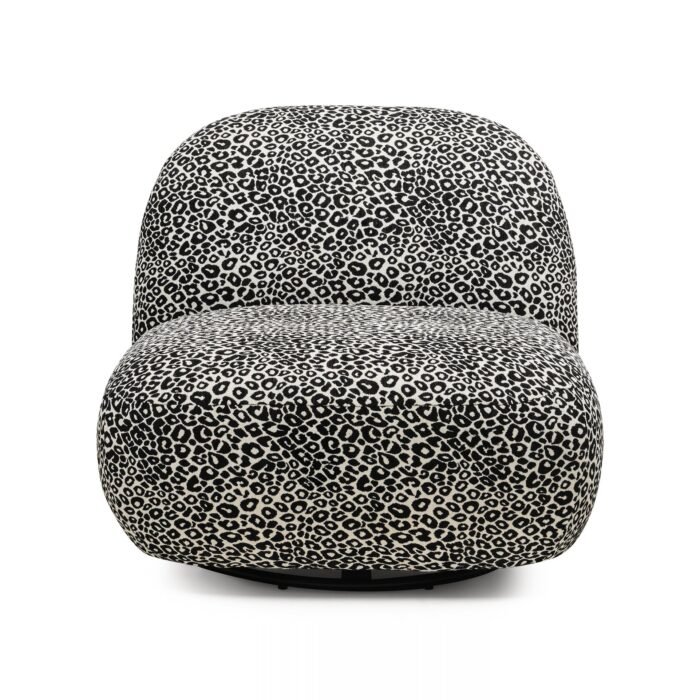 Fotelis MIKADO, leopardo raštas, juoda ir balta