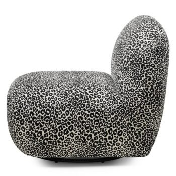 Fotelis MIKADO, leopardo raštas, juoda ir balta